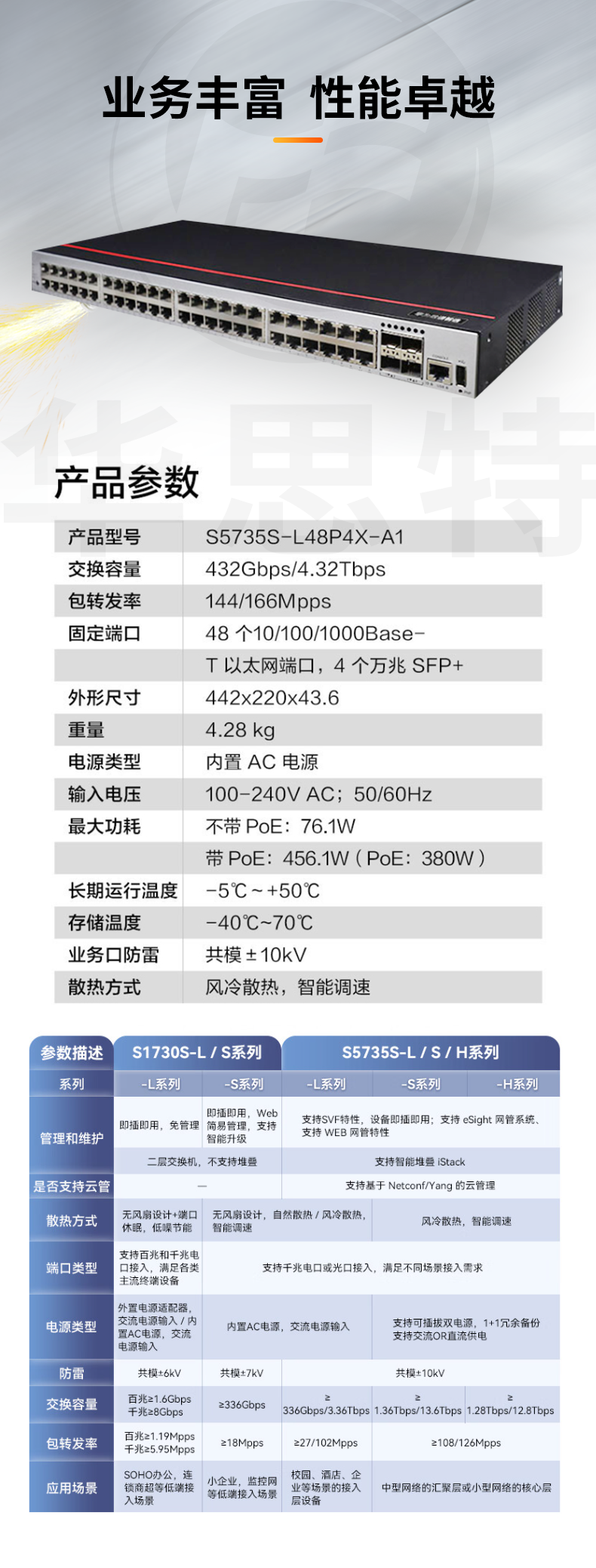 华为数通智选交换机 S5735S-L48P4X-A1