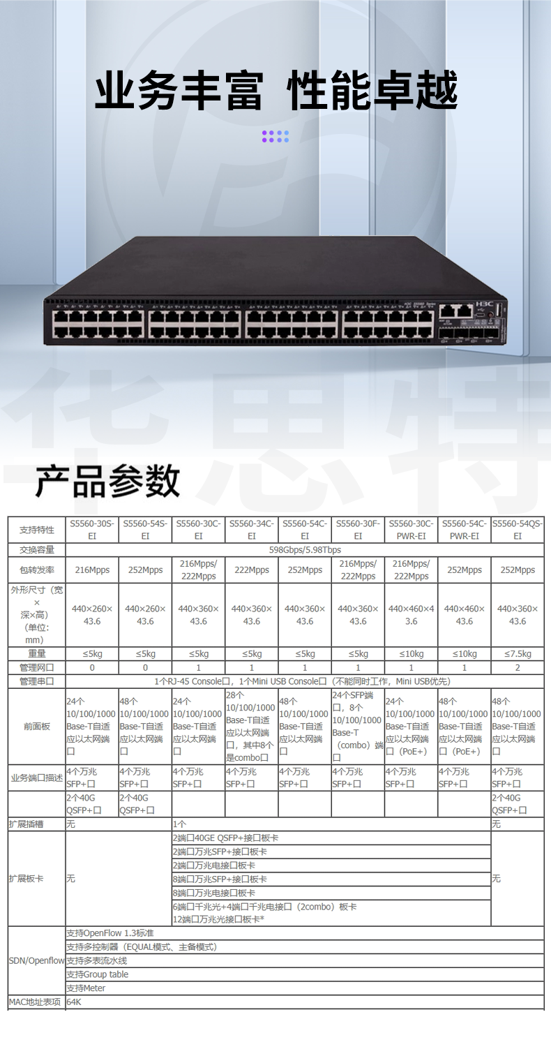 华三 LS-5560-54C-EI 企业级交换机