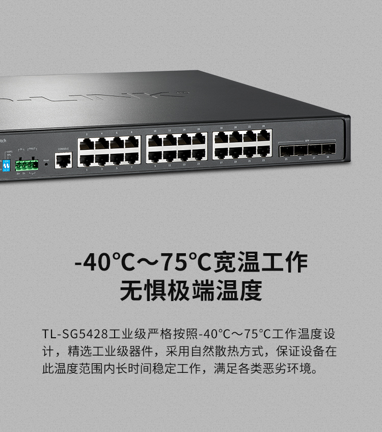 TP-LINK TL-SG5428环网三层网管工业交换机