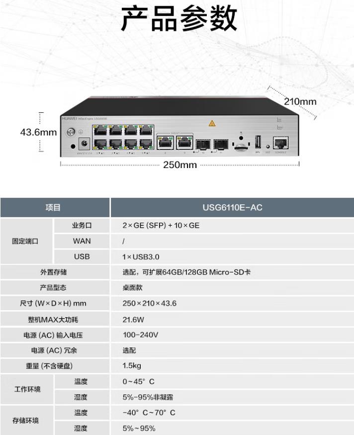 华为 USG6110E-AC 企业级防火墙