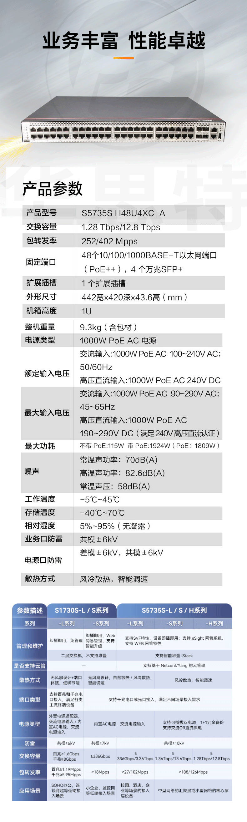 华为数通智选交换机 S5735S-H48U4XC-A