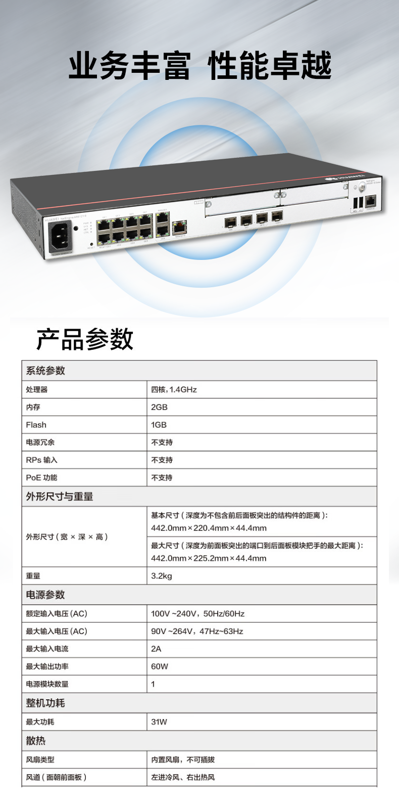 华为 AR6140E-S 企业级路由器