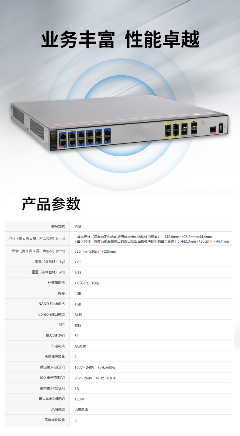 华为 AR6140-16G4XG 企业级千兆路由器