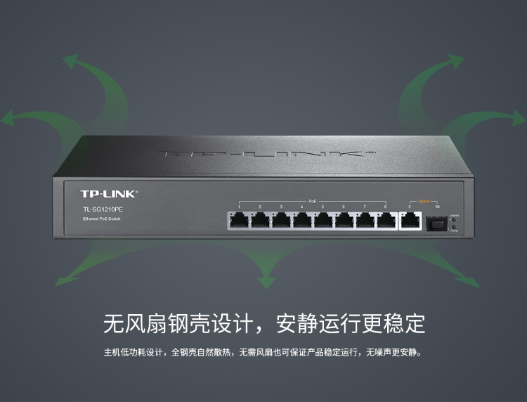 TP-LINK 8口全千兆以太网PoE交换机