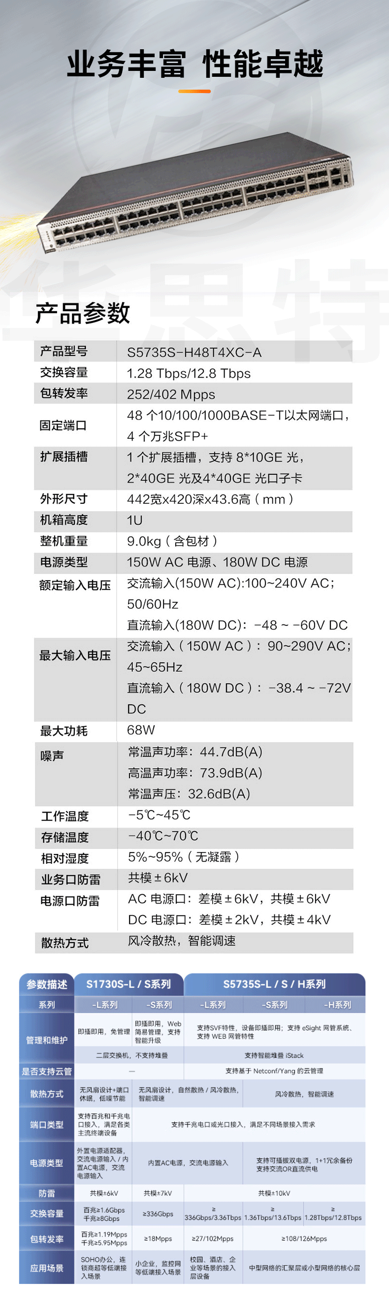 华为数通智选交换机 S5735S-H48T4XC-A