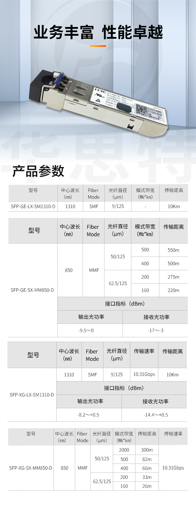 H3C SFP-XG-LX-SM1310-D 交换机光模块