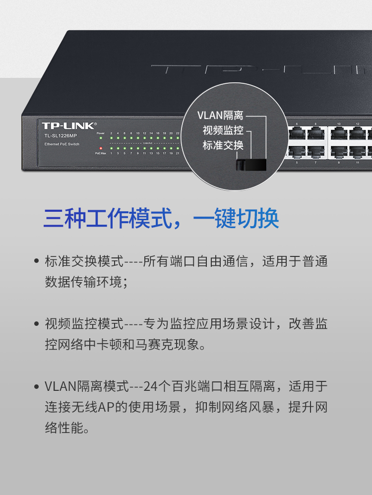 TP-LINK TL-SL1226 千兆上联非网管以太网交换机