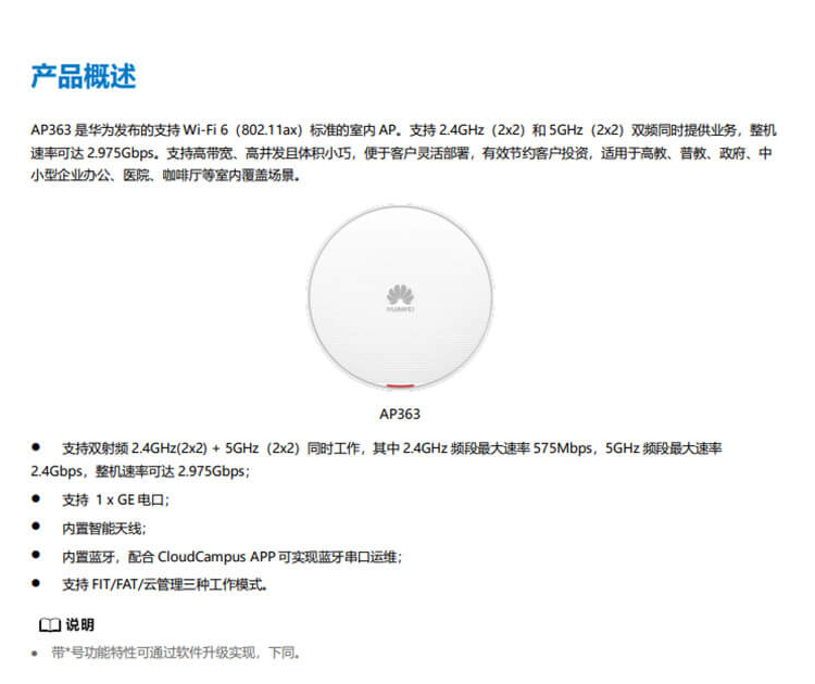 华为 AP363 企业级无线AP接入点