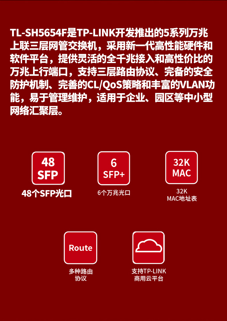 TP-LINK三层网管交换机TL-SH5654F